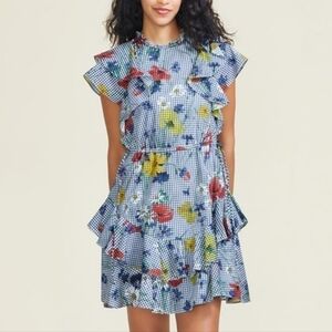 Pearl Lela Rose voile flutter sleeve dress, size M, nwt